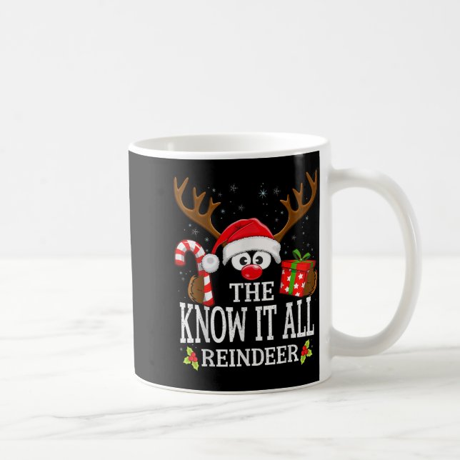 Caneca De Café Christmas Matching The Know It All Reindeer Family (Direita)