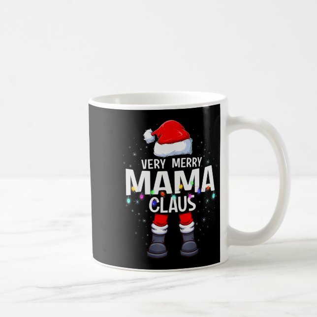 Caneca De Café Christmas Matching Very Merry Mama Claus Pjs  (Direita)