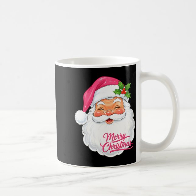Caneca De Café Christmas Merry Christmas Santa Face Jolly Santa C (Direita)