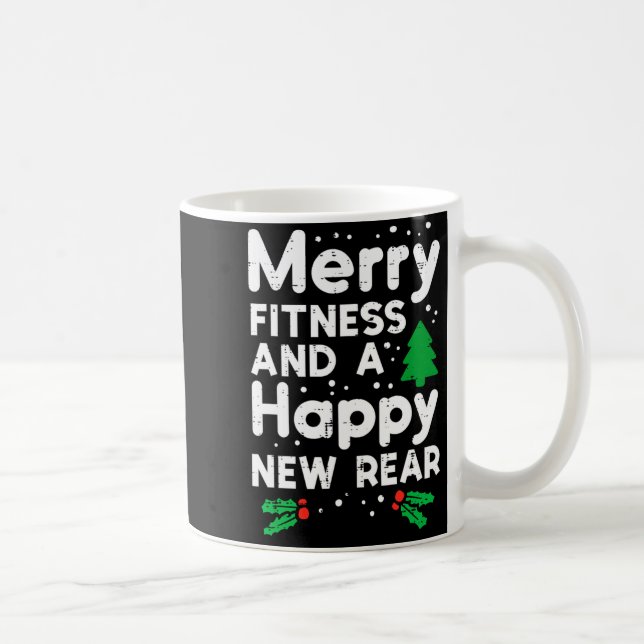 Caneca De Café Christmas Merry Fitness Happy New Rear Xmas Workou (Direita)