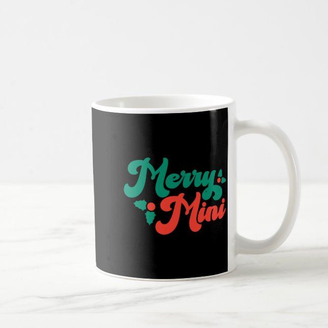 Caneca De Café Christmas Merry Mini Cute Modern Tygraphy Script B (Direita)