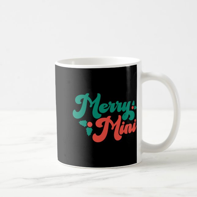 Caneca De Café Christmas Merry Mini Cute Modern Tygraphy Script B (Direita)