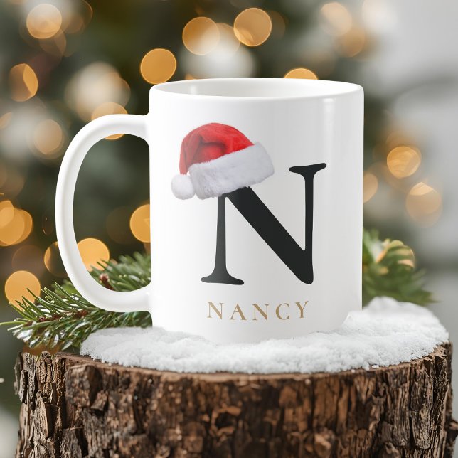 Caneca De Café Christmas Monogram Mug (Criador carregado)