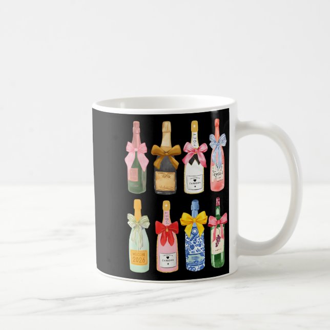 Caneca De Café Christmas New Year Champagne Gl Coquette Bottle  (Direita)