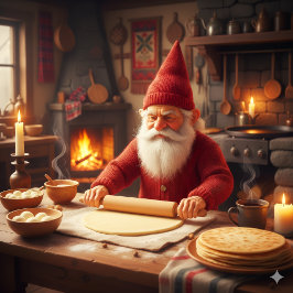 Caneca De Café Christmas Norwegian Nisse Making Lefse, Mug