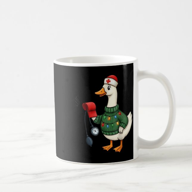 Caneca De Café Christmas Nurse, Nurse Life, Cuff em Goose Christm (Direita)