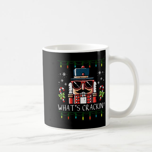 Caneca De Café Christmas Nutcracker Whats Crackin Funny Xmas Men  (Direita)