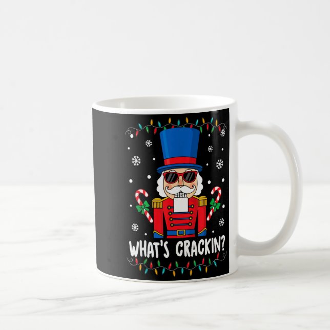 Caneca De Café Christmas Nutcracker Whats Crackin Funny Xmas Men  (Direita)