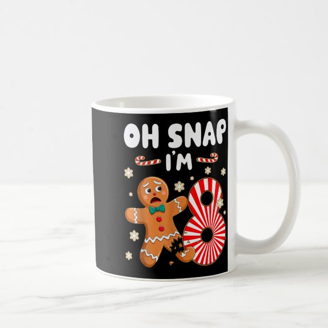 Caneca De Café Christmas Oh Snap 8 Year Old Gingerbread Man 8th B (Direita)