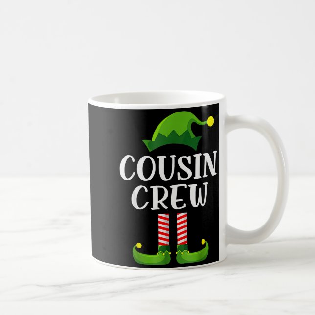 Caneca De Café Christmas Pajama Cousin Crew Funny Elf Matching Pa (Direita)