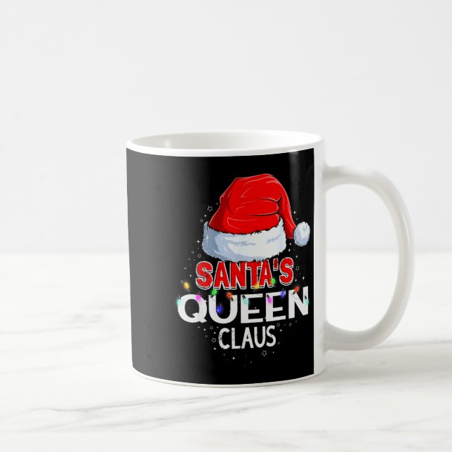 Caneca De Café Christmas Pajama Santa's Queen Claus Matching  (Direita)