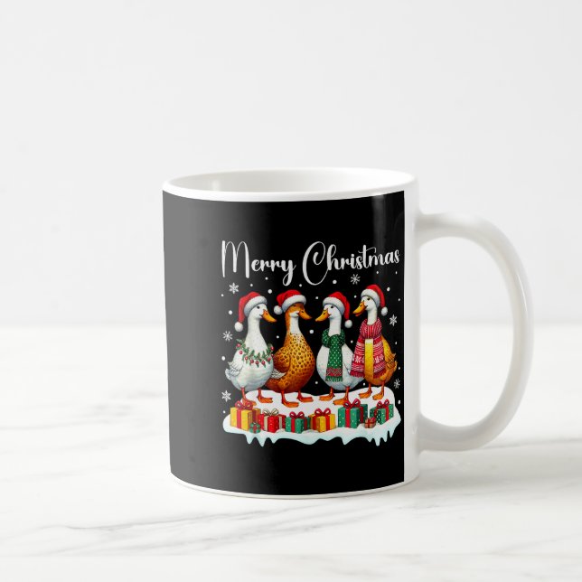 Caneca De Café Christmas Pajamas Goose Duck Christmas Outfit Goos (Direita)
