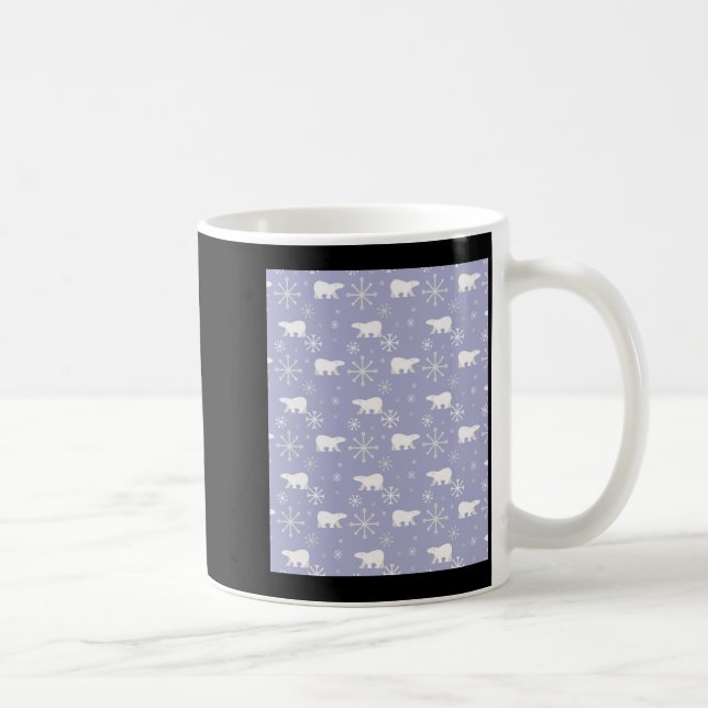 Caneca De Café Christmas Pattern With Lar Bears And Snowflakes  (Direita)
