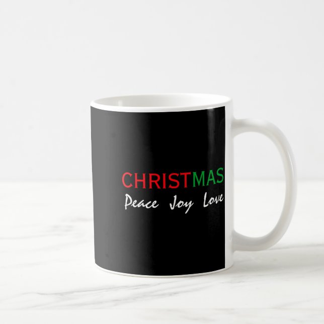 Caneca De Café Christmas Peace Joy Love Tygraphy T Shirt  (Direita)