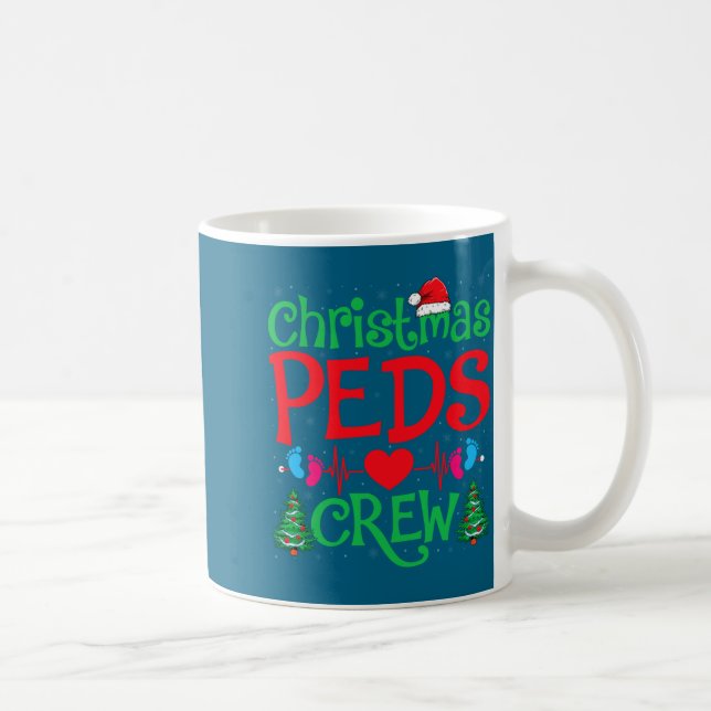 Caneca De Café Christmas Peds Crew Santa Hat Xmas Tree Pediatric  (Direita)