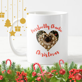 Caneca De Café Christmas Personalized Cat Heart Photo Frame