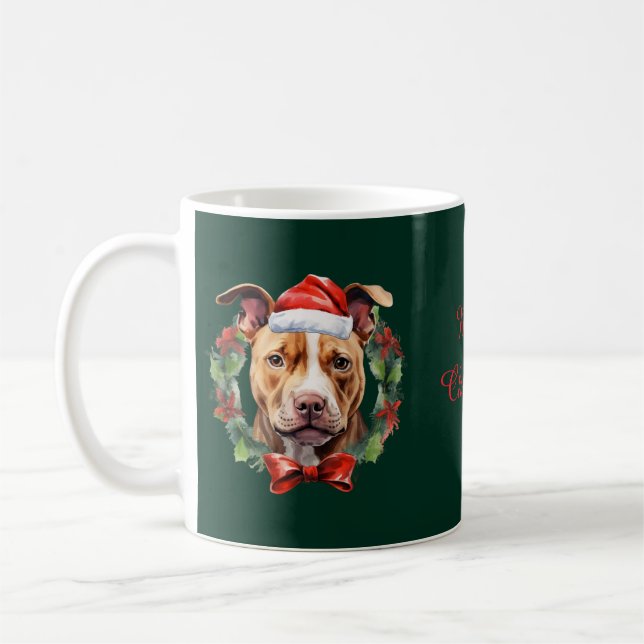 Caneca De Café Christmas Pitbull (Esquerda)