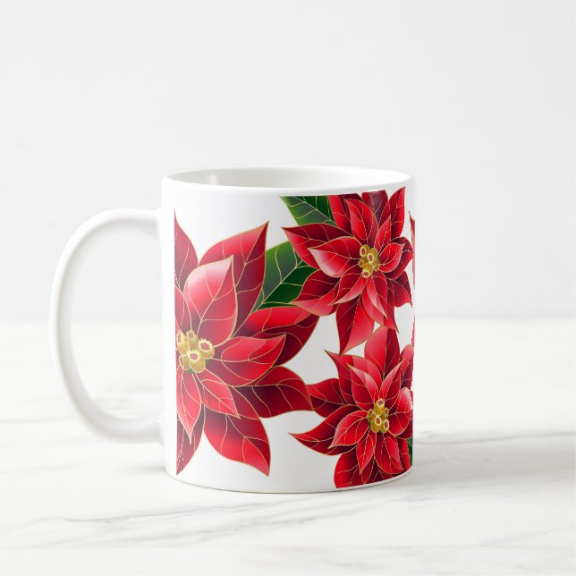 Caneca De Café Christmas Poinsettias Mug (Esquerda)