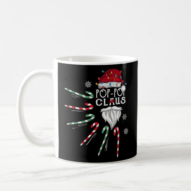 Caneca De Café Christmas Pop Pop Claus Pop Pop Beard Candy Cane (Esquerda)