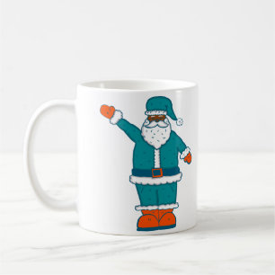 Caneca De Café christmas preto-de-cor-de-laranja-preto santa clau