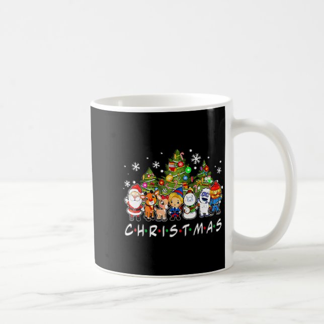 Caneca De Café Christmas Santa Friends Rudolph Snowman Family Xma (Direita)