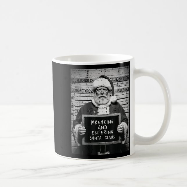 Caneca De Café Christmas Santa Mugshot Breaking Entering Xmas Men (Direita)
