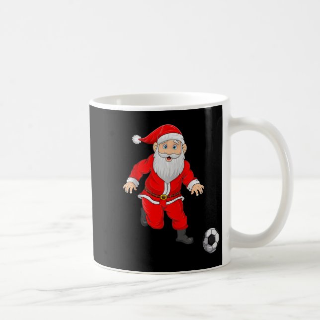 Caneca De Café Christmas Santa Playing Soccer Football Xmas Srts  (Direita)