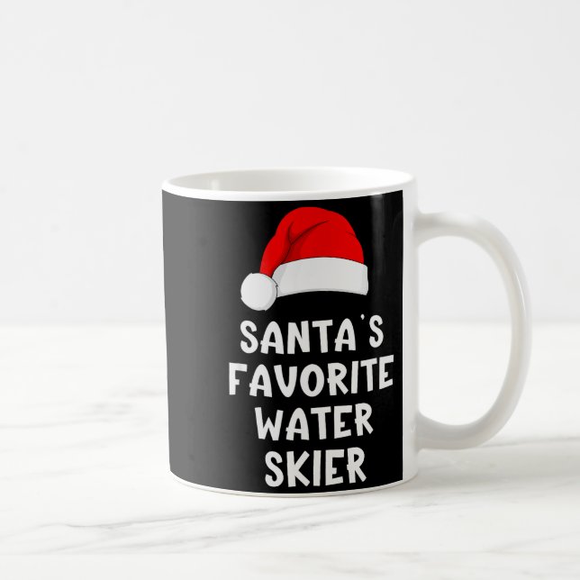 Caneca De Café Christmas Santa's Favorite Water Skier Skiing Ski  (Direita)