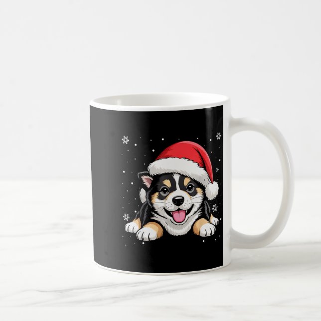 Caneca De Café Christmas Shiba Inu Dog Wearing Santa Hat Pet Anim (Direita)