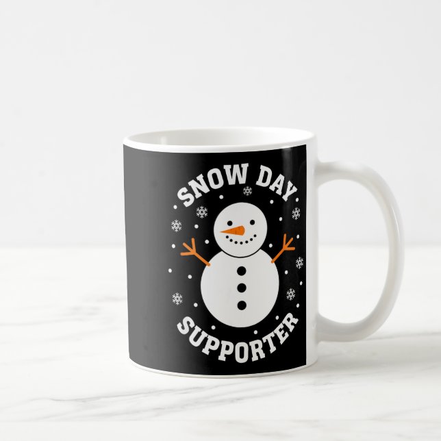 Caneca De Café Christmas Snow Day Suprter Snowflake Snowman Funny (Direita)