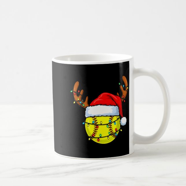 Caneca De Café Christmas Softball Xmas Santa Srts Hat Mens Womens (Direita)
