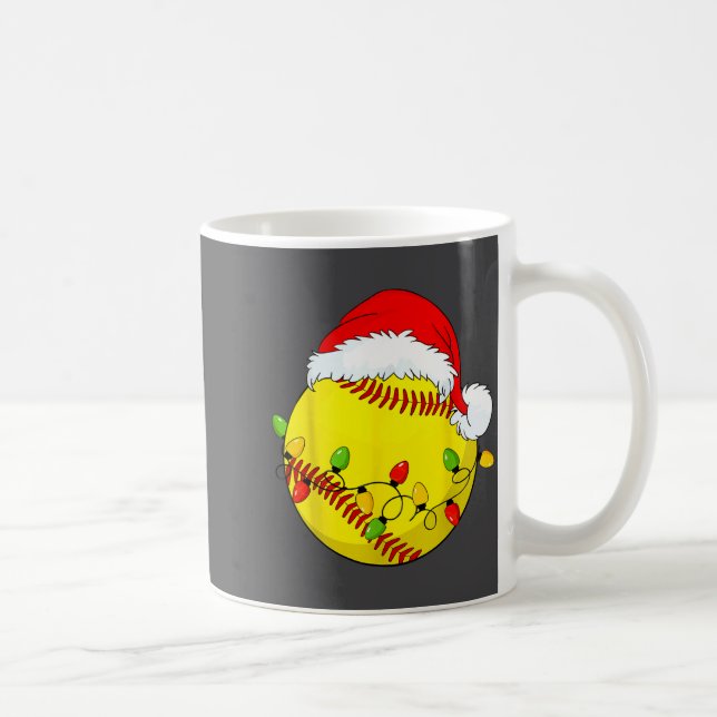 Caneca De Café Christmas Softball Xmas Santa Srts Hat Mens Womens (Direita)