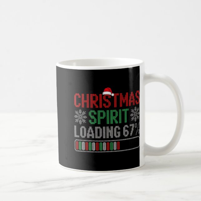 Caneca De Café Christmas Spirit Loading 67% 67 Meme Six Seven Men (Direita)