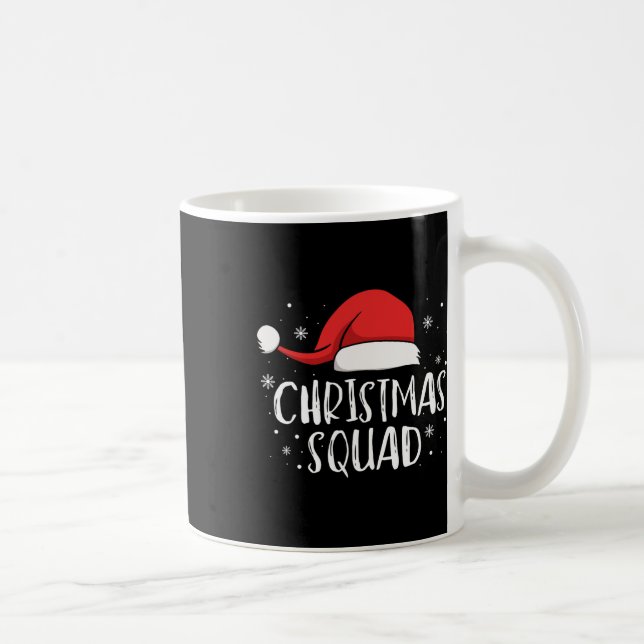 Caneca De Café Christmas Squad Light Red Santa Hat Family Matchin (Direita)