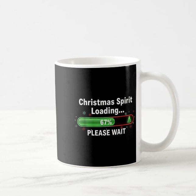 Caneca De Café Christmas Srit Loading 67 Percent Funny Tee  (Direita)