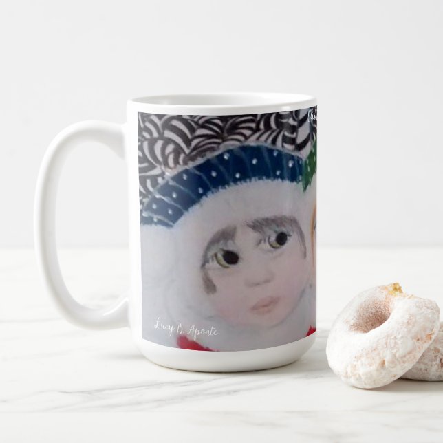 Caneca De Café Christmas Surprise cute kids Mug (Com Donut)