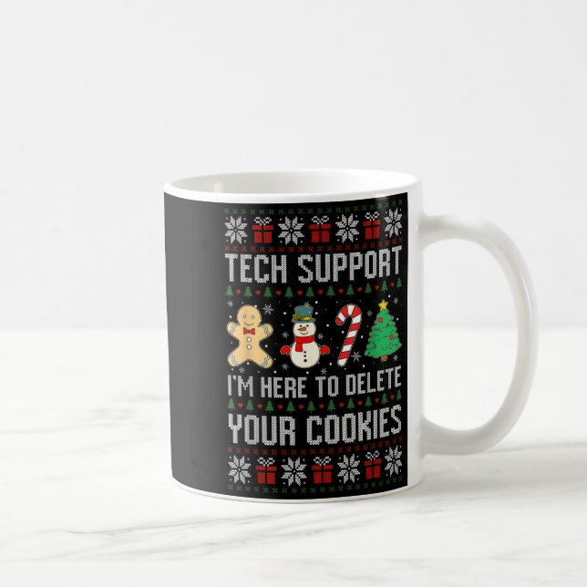 Caneca De Café Christmas Tech Suprt Here To Delete Cookies Xmas M (Direita)