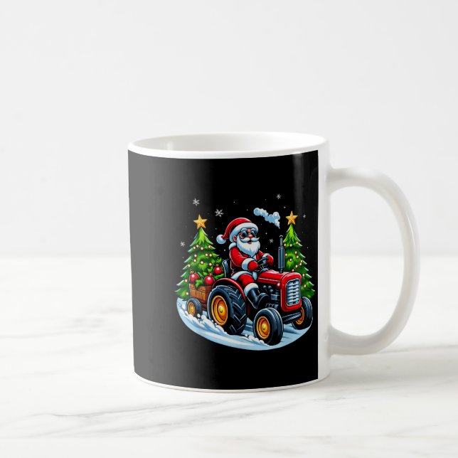 Caneca De Café Christmas Tractor Santa Xmas Farm Truck Men Boys K (Direita)