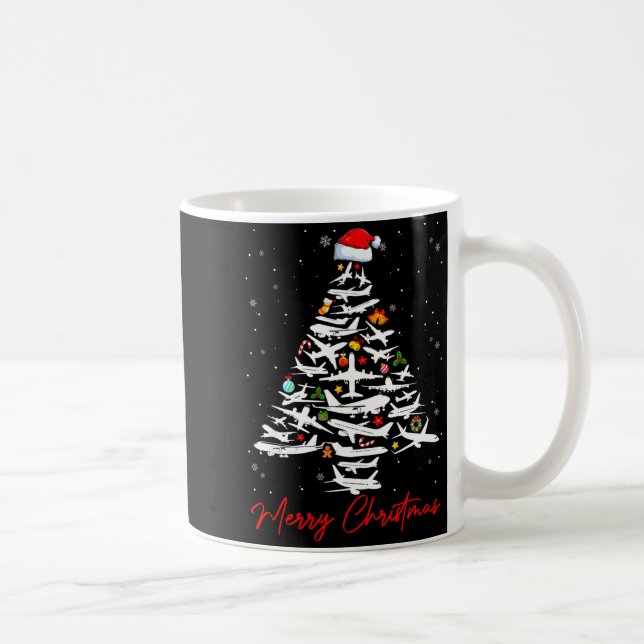Caneca De Café Christmas Tree Airplanes Lots Merry Christmas Men  (Direita)