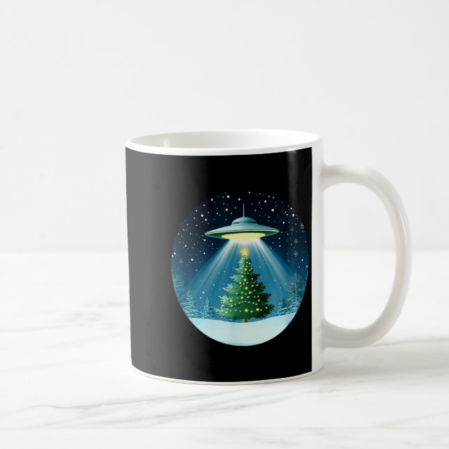 Caneca De Café Christmas Tree Beamed By Ufo For Interstellar Holi (Direita)