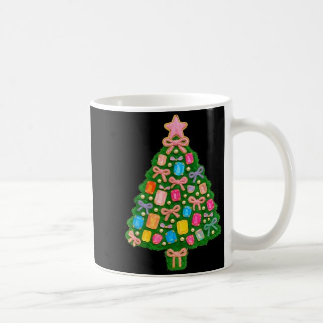 Caneca De Café Christmas Tree Coquette Bow Crochet Xmas Pajamas H (Direita)