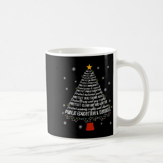 Caneca De Café Christmas Tree Protect Human Rights Protect Libert (Direita)