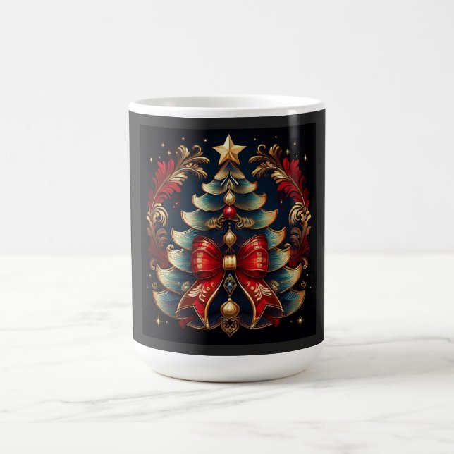 Caneca De Café Christmas Tree With Bow And Golden Star (Centro)