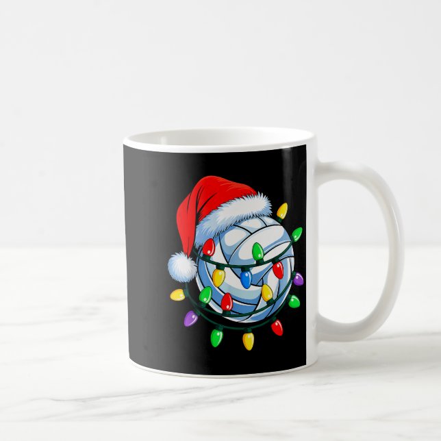 Caneca De Café Christmas Volleyball Xmas Santa Srts Hat Mens Wome (Direita)