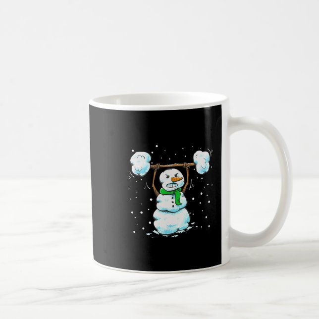 Caneca De Café Christmas Weightlifting Snowman Shirt Funny Snowma (Direita)