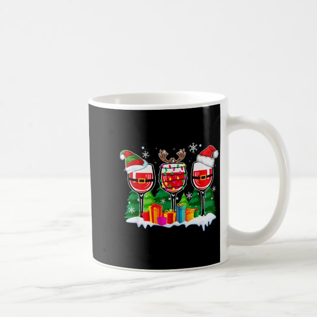 Caneca De Café Christmas Wine - Funny Reindeer Santa Xmas Alcohol (Direita)