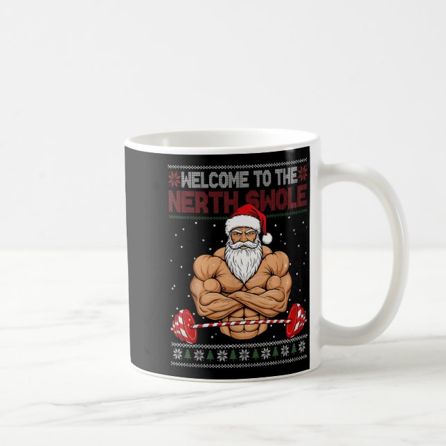Caneca De Café Christmas Workout Welcome To North Swole Xmas Gym  (Direita)