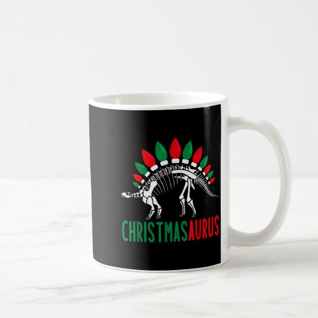 Caneca De Café Christmasaurus Cute Christmas Dinosaur Tree Rex Di (Direita)