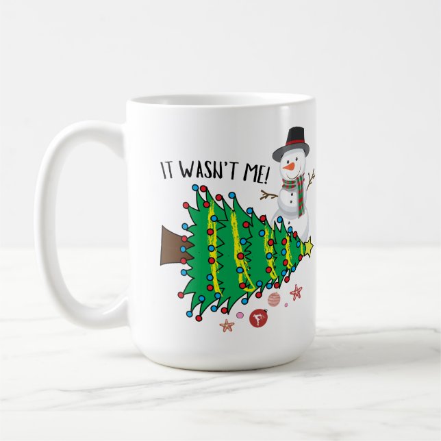 Caneca De Café Christmasn Snowmen Funny (Esquerda)