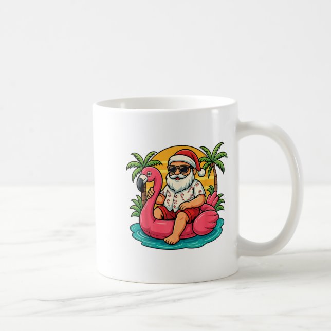 Caneca De Café Chritmas Em Julho Papais noeis Flamingo Float Men  (Direita)